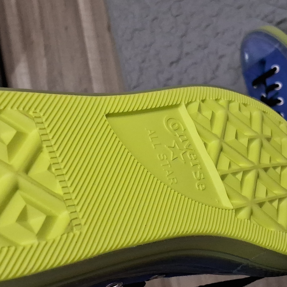 Converse Blue and Neon High-Top Sneakers - Picture 7 of 9